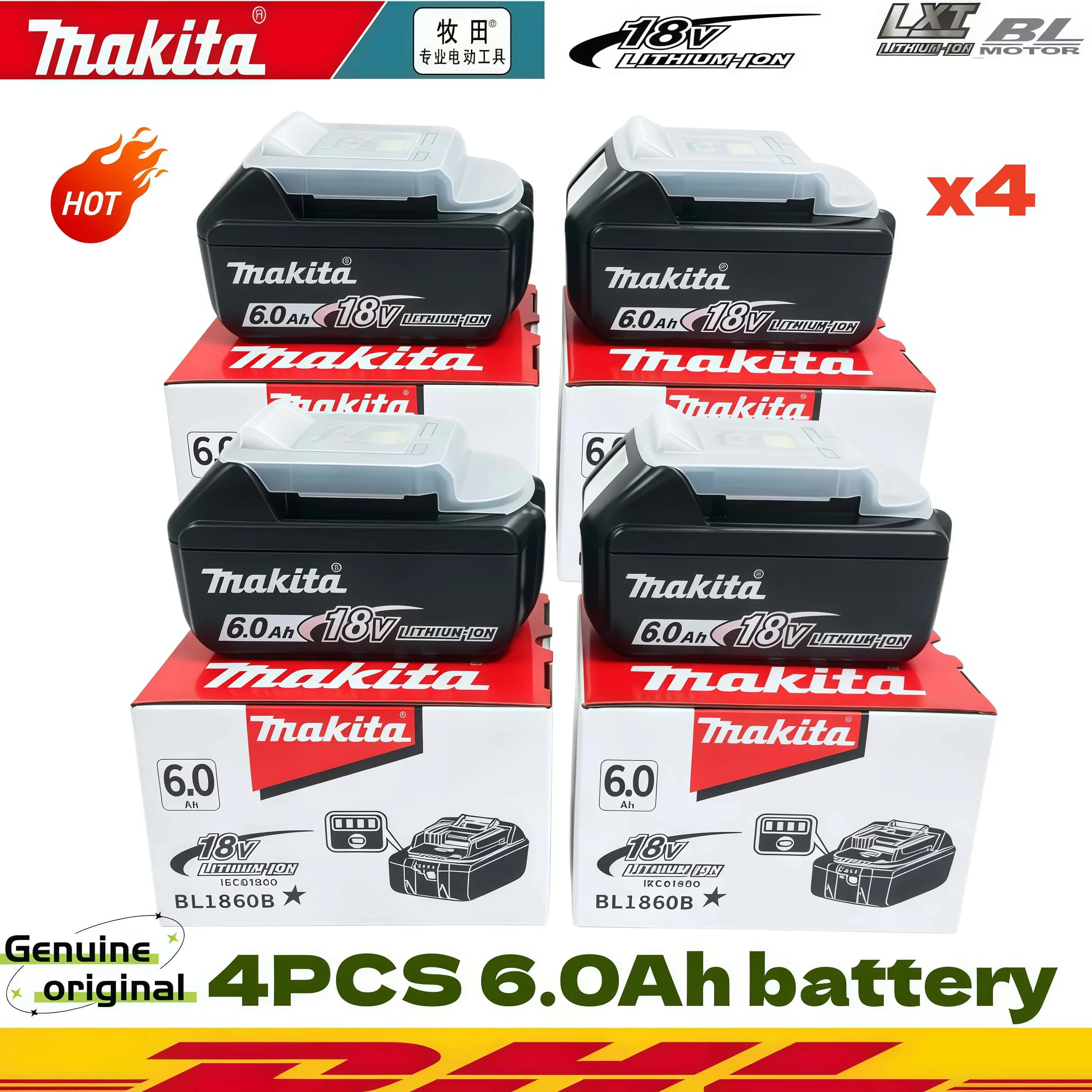 Power Tools - Batteria Originale Makita 18V 6Ah per