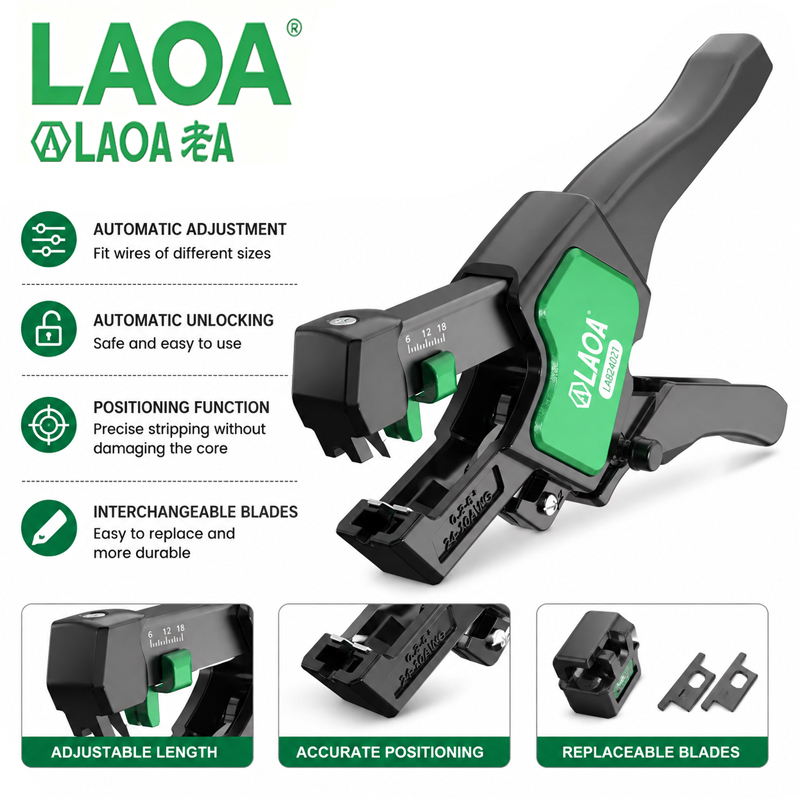 Automatic Wire Stripper Cutter - LAOA LA824021 Spelacavi Automatico 0.2‑6.0mm² Pinza
