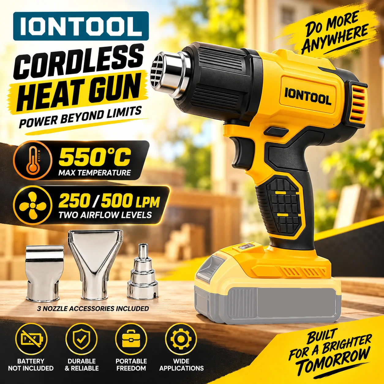 Cordless Heat Gun For Shrink Tubing - IONTOOL Pistola Termica Senza Fili 550